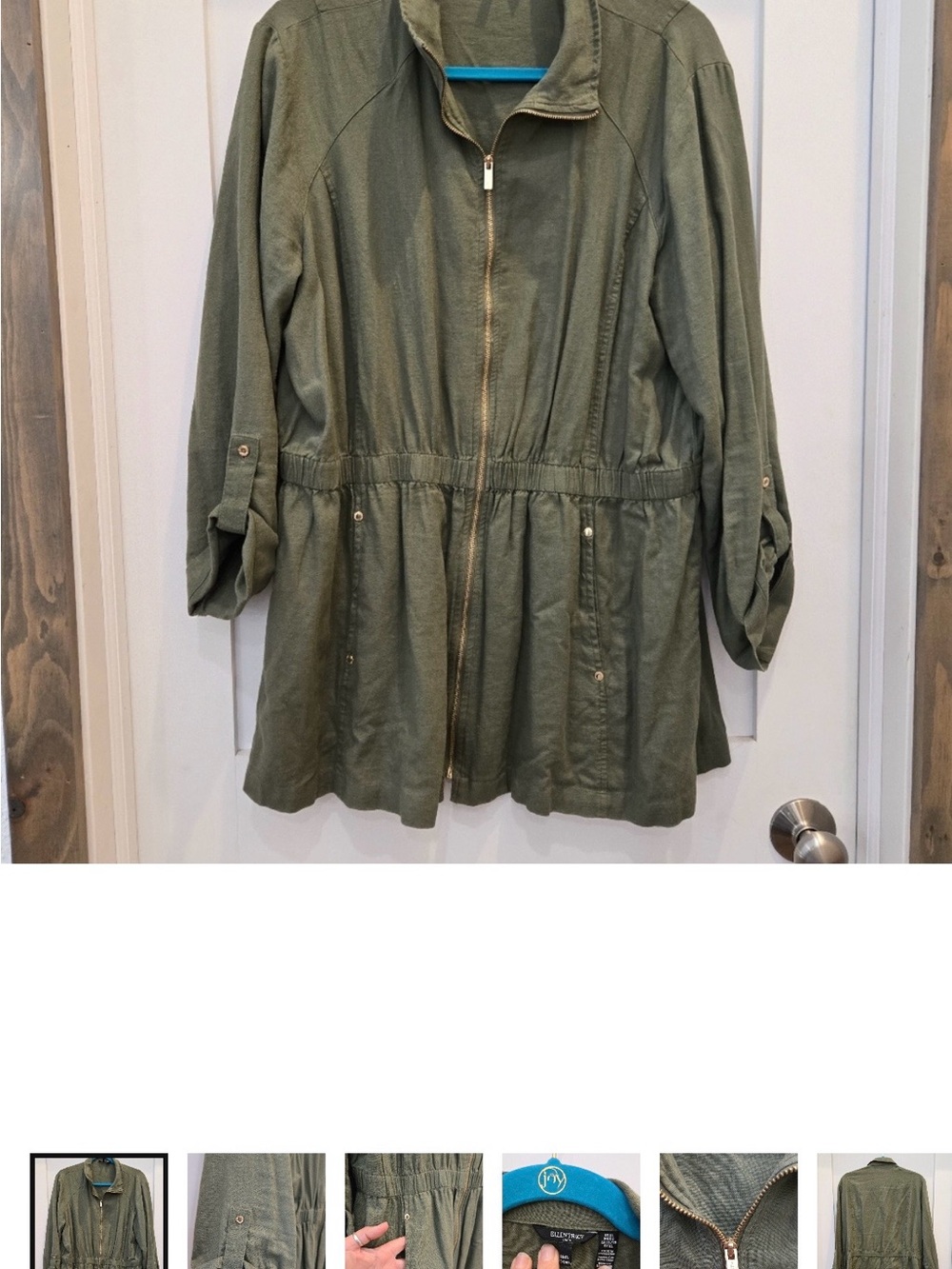 Ellen Tracy Olive Green Utility Jacket. XL